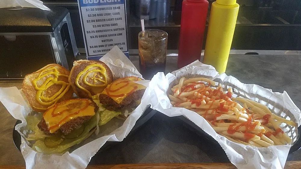 Single Cheeseburger and Fries Plus a Double Cheeseburger
